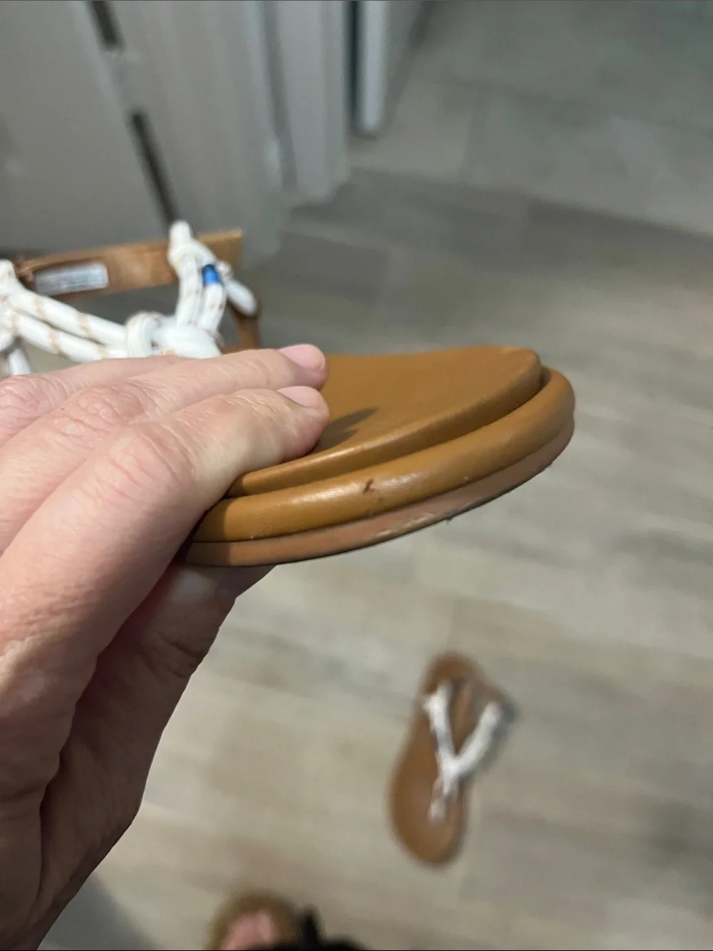 Sperry Island  T Bar Knot Sandals with Tan Footbed